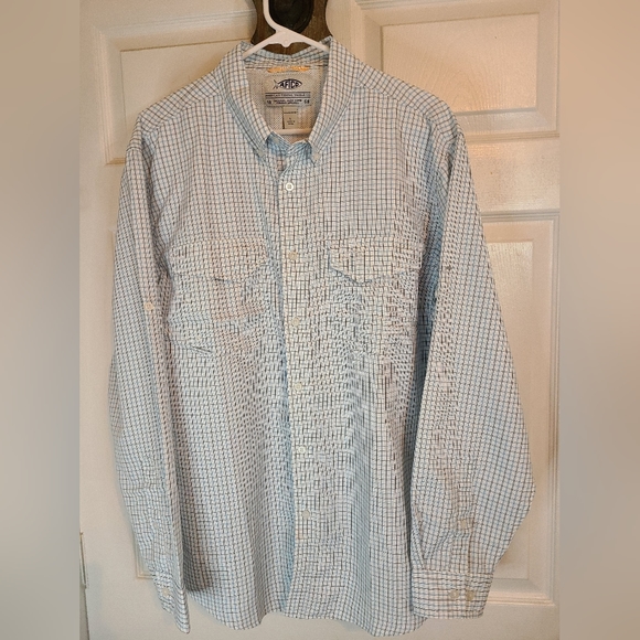 (680) American Fishing Tackle Company Men's Classic Long Sleeve Oxford Shirt, L - Picture 5 of 16